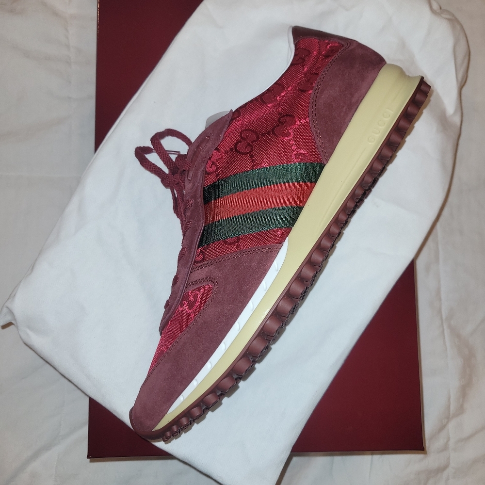 Gucci Men's Re-motion Sneaker Burgundy NWT UK10